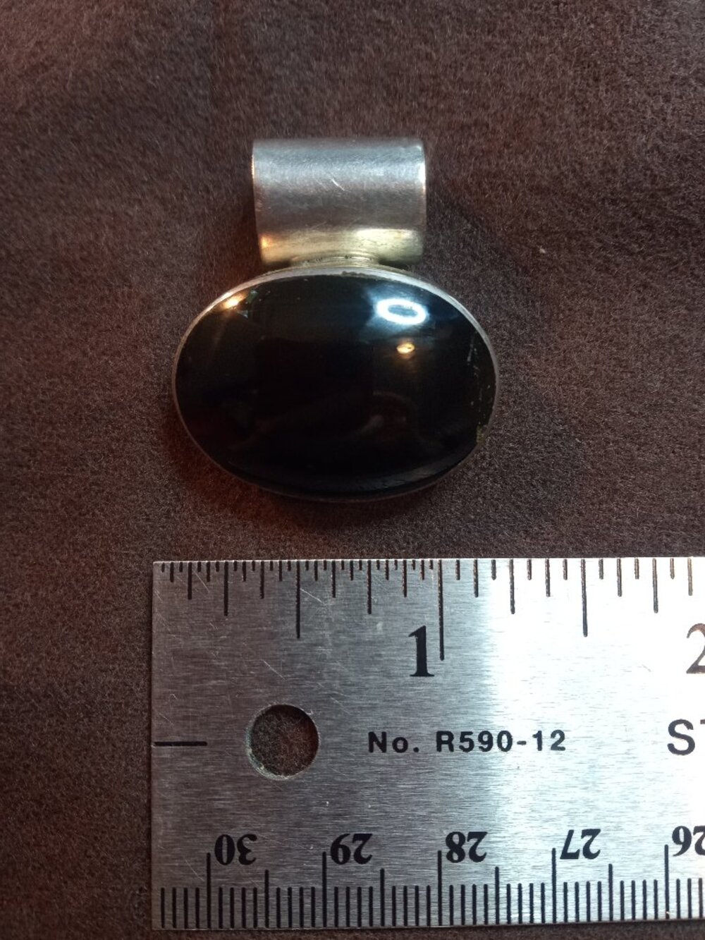 Sterling silver black onyx pendant.  Mexico.